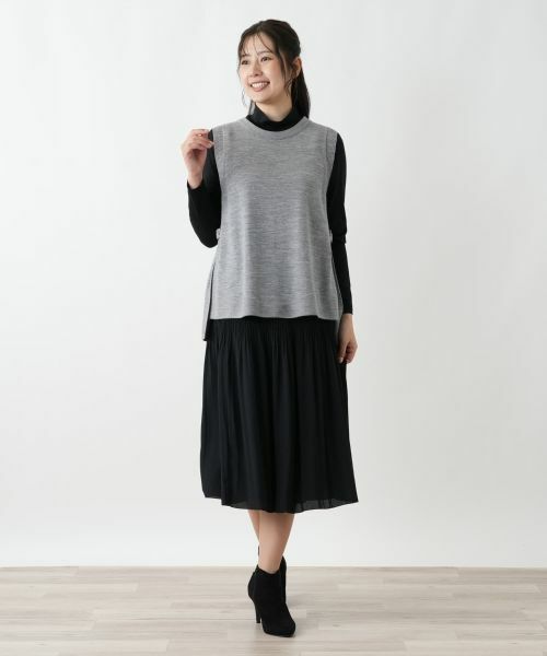 Leilian / レリアン テーラードジャケット | サイドスリットニットベスト【Leilian WHITE LABEL】 | 詳細1