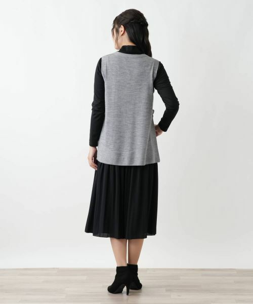 Leilian / レリアン テーラードジャケット | サイドスリットニットベスト【Leilian WHITE LABEL】 | 詳細3