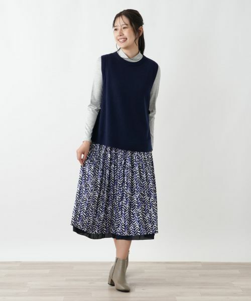 Leilian / レリアン テーラードジャケット | サイドスリットニットベスト【Leilian WHITE LABEL】 | 詳細4