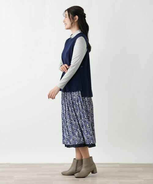 Leilian / レリアン テーラードジャケット | サイドスリットニットベスト【Leilian WHITE LABEL】 | 詳細5