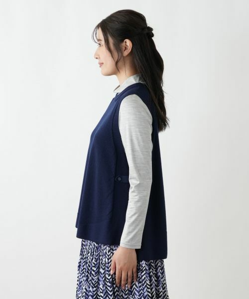 Leilian / レリアン テーラードジャケット | サイドスリットニットベスト【Leilian WHITE LABEL】 | 詳細8