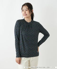 Leilian / レリアン カットソー | 幾何学柄ハイネックカットソー【Leilian WHITE LABEL】