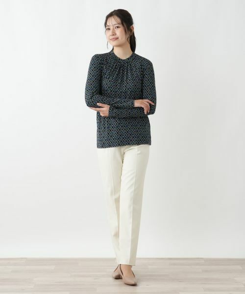 Leilian / レリアン カットソー | 幾何学柄ハイネックカットソー【Leilian WHITE LABEL】 | 詳細1