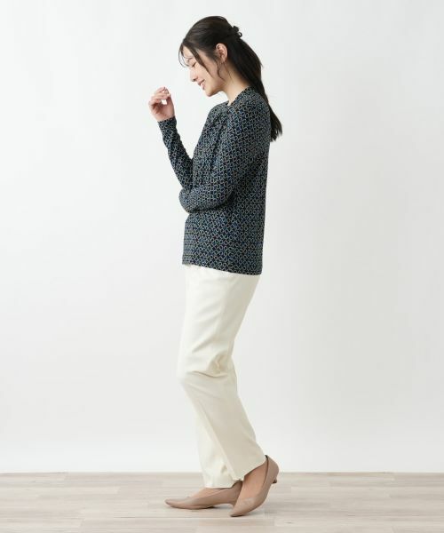 Leilian / レリアン カットソー | 幾何学柄ハイネックカットソー【Leilian WHITE LABEL】 | 詳細2