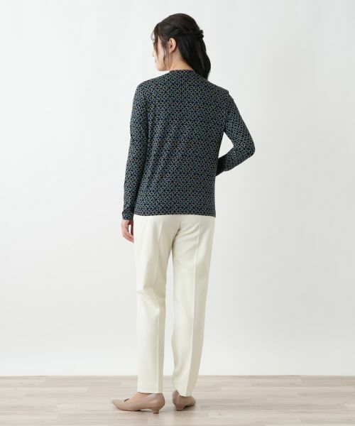 Leilian / レリアン カットソー | 幾何学柄ハイネックカットソー【Leilian WHITE LABEL】 | 詳細3