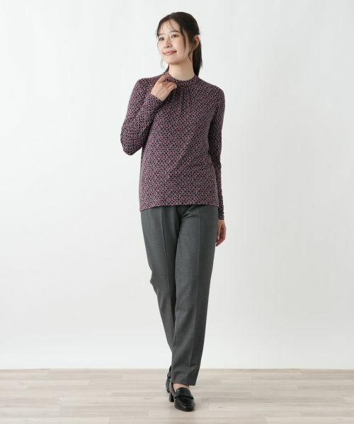 Leilian / レリアン カットソー | 幾何学柄ハイネックカットソー【Leilian WHITE LABEL】 | 詳細4