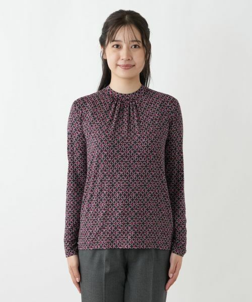 Leilian / レリアン カットソー | 幾何学柄ハイネックカットソー【Leilian WHITE LABEL】 | 詳細7