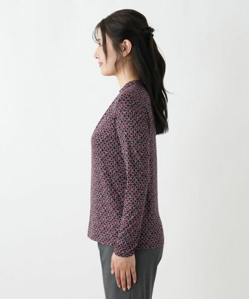 Leilian / レリアン カットソー | 幾何学柄ハイネックカットソー【Leilian WHITE LABEL】 | 詳細8