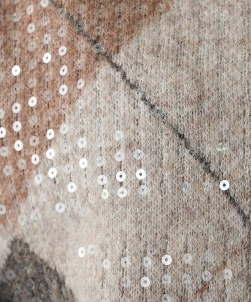 Leilian / レリアン カーディガン・ボレロ | 襟付きアーガイル柄カーディガン | 詳細13