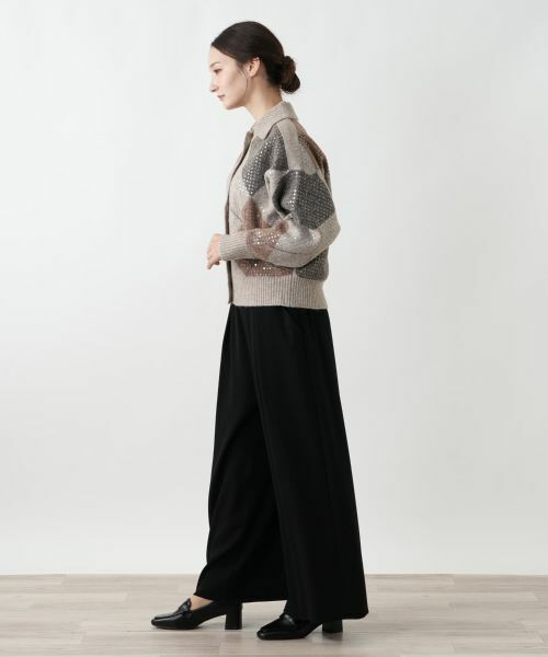 Leilian / レリアン カーディガン・ボレロ | 襟付きアーガイル柄カーディガン | 詳細2