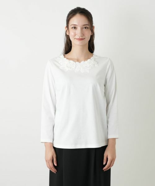 Leilian / レリアン カットソー | レース刺繍カットソー【Leilian WHITE LABEL】 | 詳細7