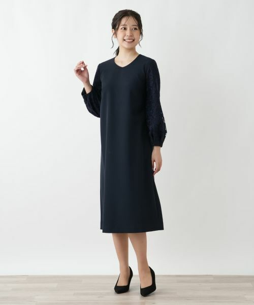 Leilian / レリアン ドレス | スリーブ切替ワンピース【Leilian WHITE LABEL】 | 詳細1