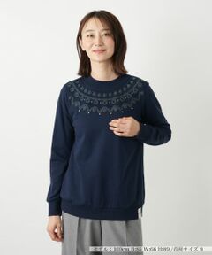 Leilian / レリアン カットソー | 刺繍スウェットプルオーバー【MUSE BY ROCHAS Premiere】