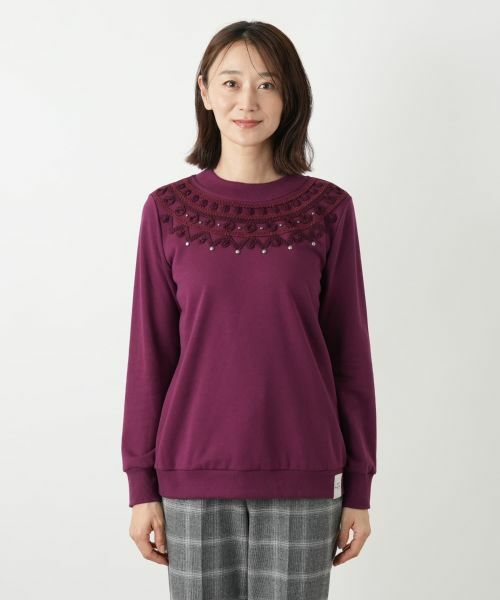 Leilian / レリアン カットソー | 刺繍スウェットプルオーバー【MUSE BY ROCHAS Premiere】 | 詳細10
