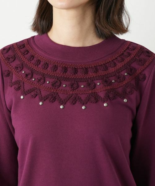 Leilian / レリアン カットソー | 刺繍スウェットプルオーバー【MUSE BY ROCHAS Premiere】 | 詳細13