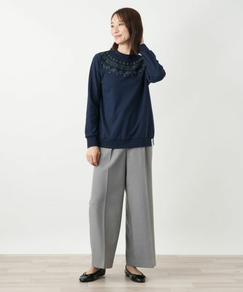 Leilian / レリアン カットソー | 刺繍スウェットプルオーバー【MUSE BY ROCHAS Premiere】 | 詳細4