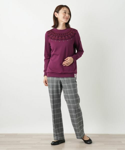 Leilian / レリアン カットソー | 刺繍スウェットプルオーバー【MUSE BY ROCHAS Premiere】 | 詳細7