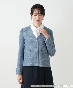 Leilian / レリアン テーラードジャケット | ノーカラージャケット【Leilian WHITE LABEL】