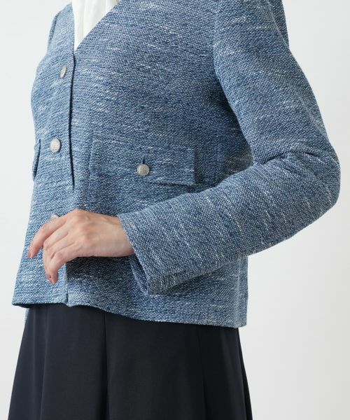 Leilian / レリアン テーラードジャケット | ノーカラージャケット【Leilian WHITE LABEL】 | 詳細10
