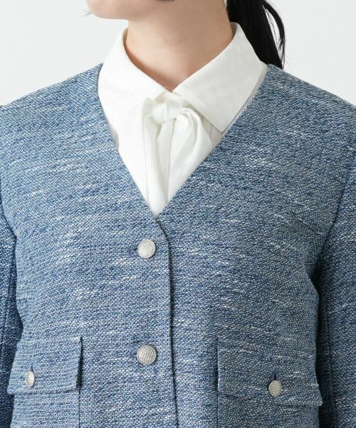 Leilian / レリアン テーラードジャケット | ノーカラージャケット【Leilian WHITE LABEL】 | 詳細7