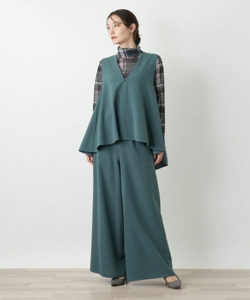 Leilian / レリアン テーラードジャケット | Vネックフレアベスト | 詳細10