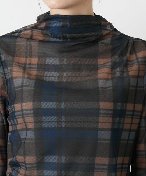Leilian / レリアン カットソー | チェックハイネックカットソー | 詳細10