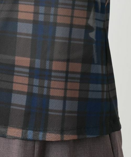 Leilian / レリアン カットソー | チェックハイネックカットソー | 詳細13