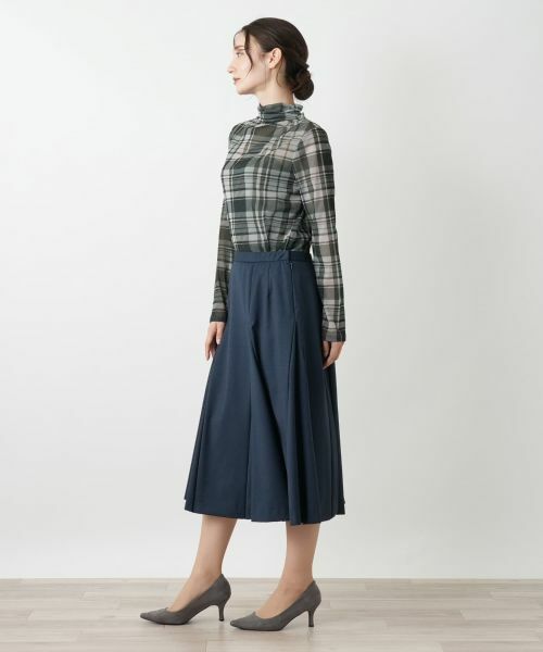 Leilian / レリアン カットソー | チェックハイネックカットソー | 詳細2