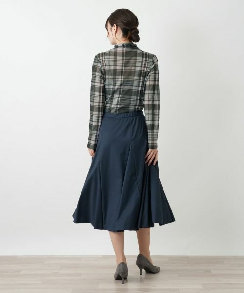 Leilian / レリアン カットソー | チェックハイネックカットソー | 詳細3