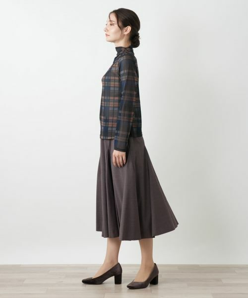 Leilian / レリアン カットソー | チェックハイネックカットソー | 詳細5