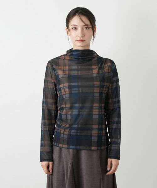 Leilian / レリアン カットソー | チェックハイネックカットソー | 詳細7