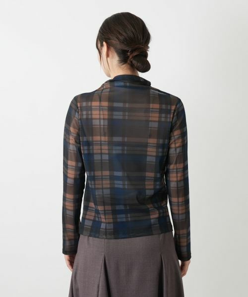 Leilian / レリアン カットソー | チェックハイネックカットソー | 詳細9