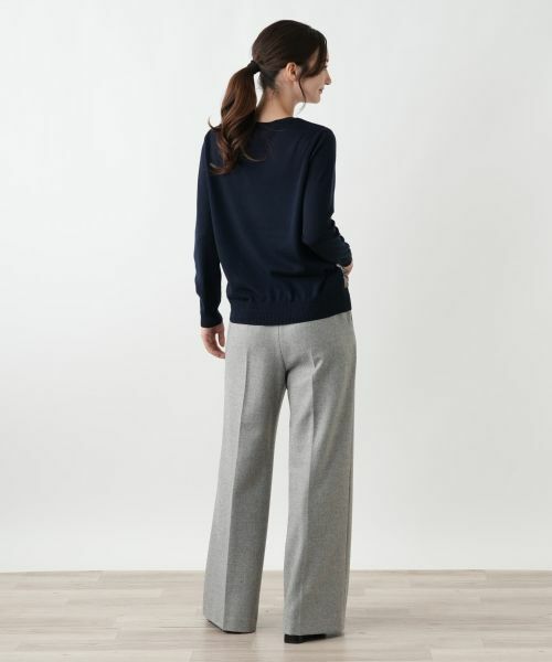 Leilian / レリアン ニット・セーター | 花柄切替クルーネックニット【ROCHAS Premiere】【ERICA】 | 詳細3