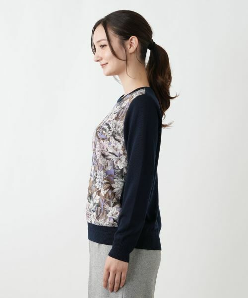 Leilian / レリアン ニット・セーター | 花柄切替クルーネックニット【ROCHAS Premiere】【ERICA】 | 詳細5