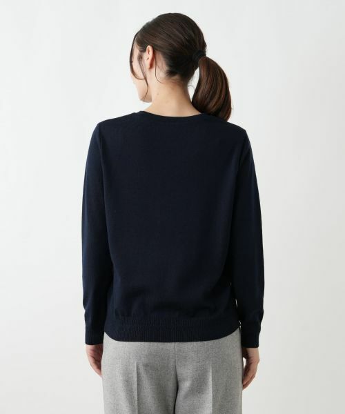 Leilian / レリアン ニット・セーター | 花柄切替クルーネックニット【ROCHAS Premiere】【ERICA】 | 詳細6