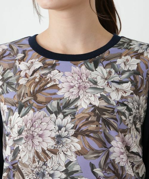 Leilian / レリアン ニット・セーター | 花柄切替クルーネックニット【ROCHAS Premiere】【ERICA】 | 詳細7