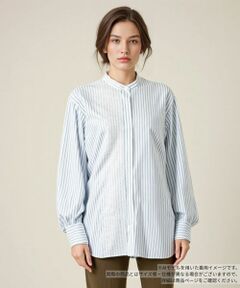 Leilian / レリアン シャツ・ブラウス | レースバンドカラー比翼ブラウス