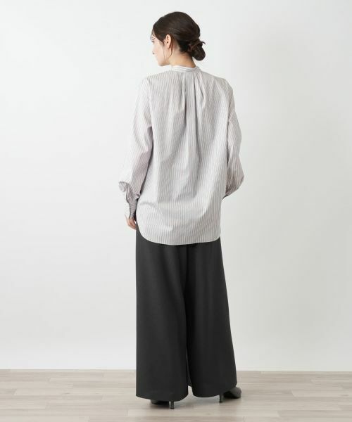 Leilian / レリアン シャツ・ブラウス | レースバンドカラー比翼ブラウス | 詳細3