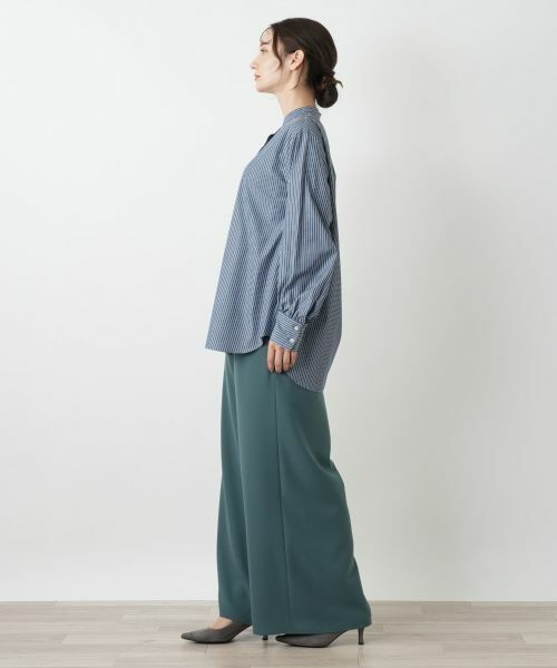 Leilian / レリアン シャツ・ブラウス | レースバンドカラー比翼ブラウス | 詳細5