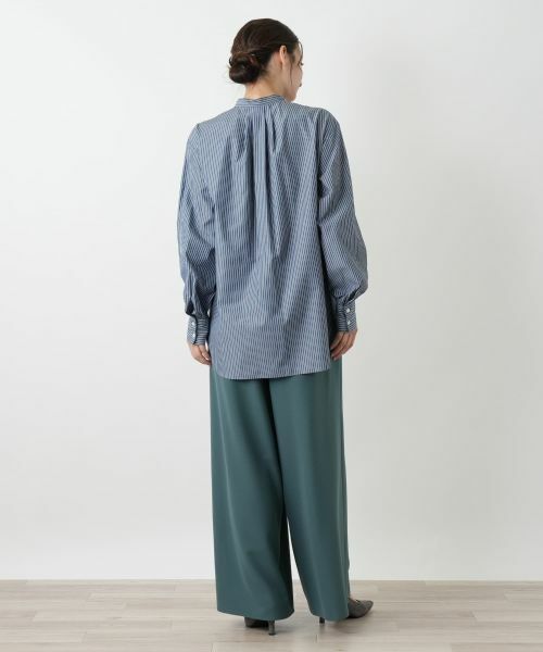 Leilian / レリアン シャツ・ブラウス | レースバンドカラー比翼ブラウス | 詳細6