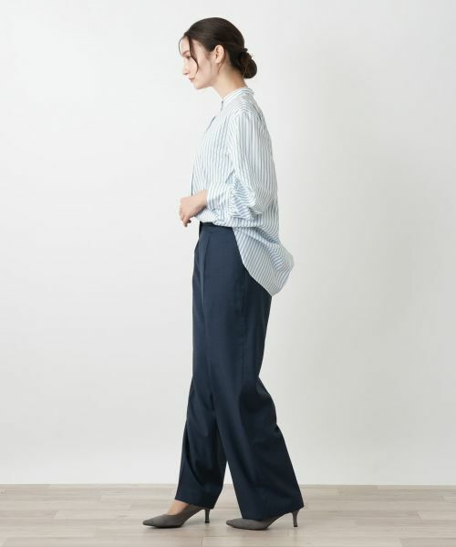 Leilian / レリアン シャツ・ブラウス | レースバンドカラー比翼ブラウス | 詳細8