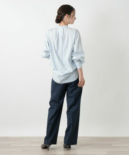 Leilian / レリアン シャツ・ブラウス | レースバンドカラー比翼ブラウス | 詳細9