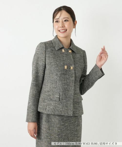 Leilian / レリアン テーラードジャケット | ダブルジャケット【ROCHAS Premiere】(ダークブラウン)