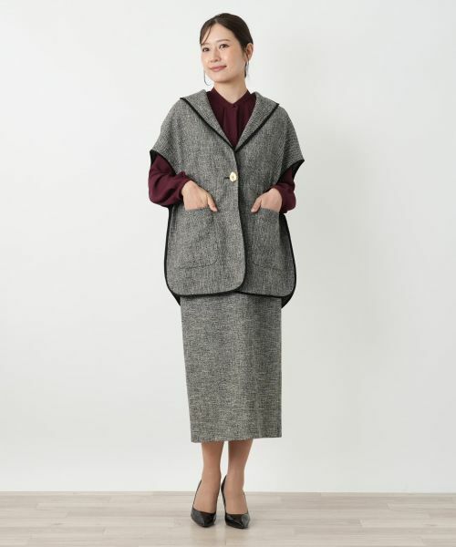 Leilian / レリアン テーラードジャケット | ケープ風ベスト【ROCHAS Premiere】 | 詳細1