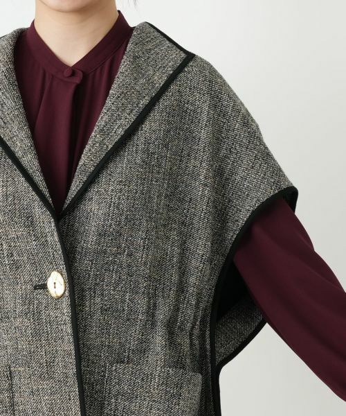 Leilian / レリアン テーラードジャケット | ケープ風ベスト【ROCHAS Premiere】 | 詳細11