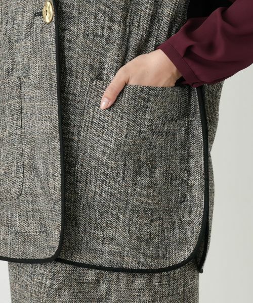 Leilian / レリアン テーラードジャケット | ケープ風ベスト【ROCHAS Premiere】 | 詳細12