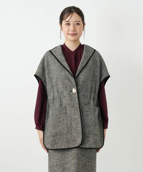 Leilian / レリアン テーラードジャケット | ケープ風ベスト【ROCHAS Premiere】 | 詳細6