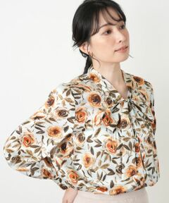 Leilian / レリアン シャツ・ブラウス | 花柄リボンブラウス【ROCHAS Premiere】【RATTI】