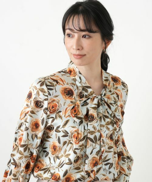 Leilian / レリアン シャツ・ブラウス | 花柄リボンブラウス【ROCHAS Premiere】【RATTI】 | 詳細1
