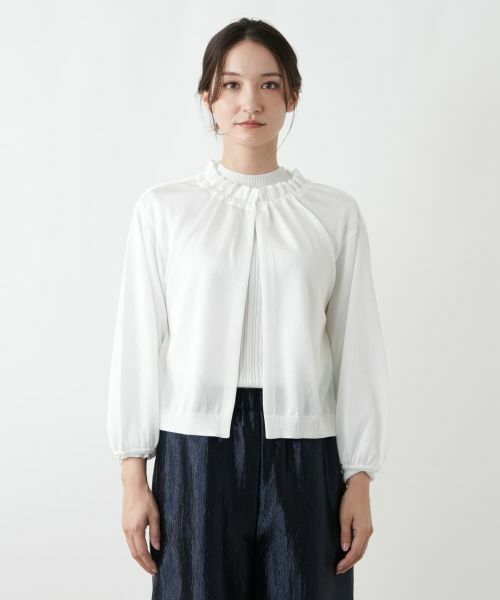 Leilian / レリアン カーディガン・ボレロ | ラメフリルネックカーディガン | 詳細4